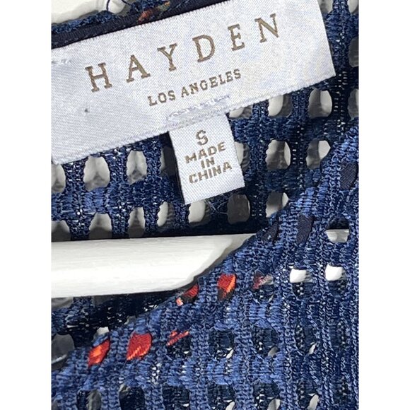 Hayden Top Womens Small Shirt Short Sleeve Blouse Blue Boho Peasant Work Casual - Picture 8 of 12